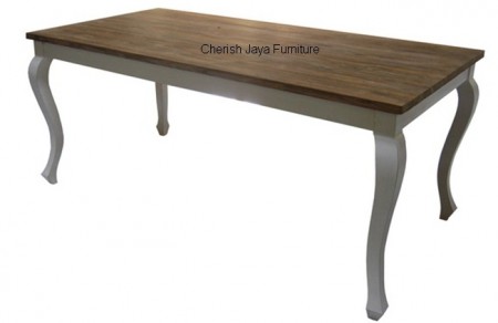 Code: SJDT 017 Name: Fraiche Dining Table Size:  W=180 x D=90  x H=78 cm  W=240 x D=100 x H=78 cm W=260 x D=100 x H=78 cm W=280 x D=100 x H=78 cm Thickness top = 6 cm Thickness leg = 18 x 8 cm Wood: Solid Teakwood